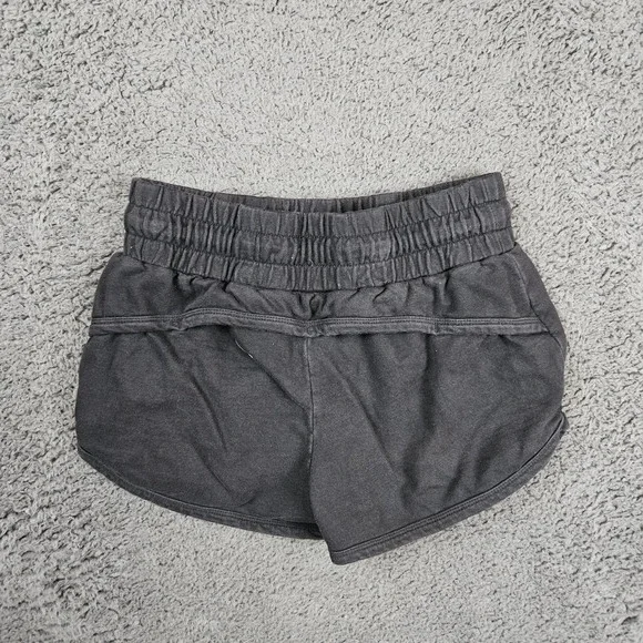 Gymshark Shorts Womens Small Black Athletic Drawstring Curved Hem Sporty Minimal - Picture 6 of 7